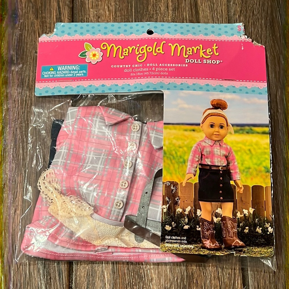 🐎 NWT Marigold Market Doll Shop brand country chic doll accessories